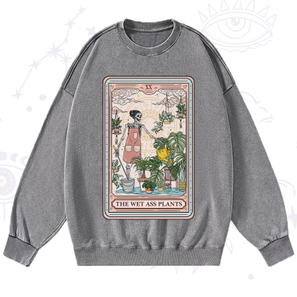 Purplehecate The Wet Ass Plants Tarot Washed Sweatshirt