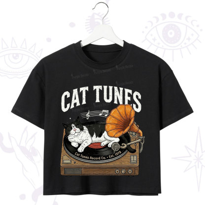 Purplehecate Cat Tunes Crop T-Shirt