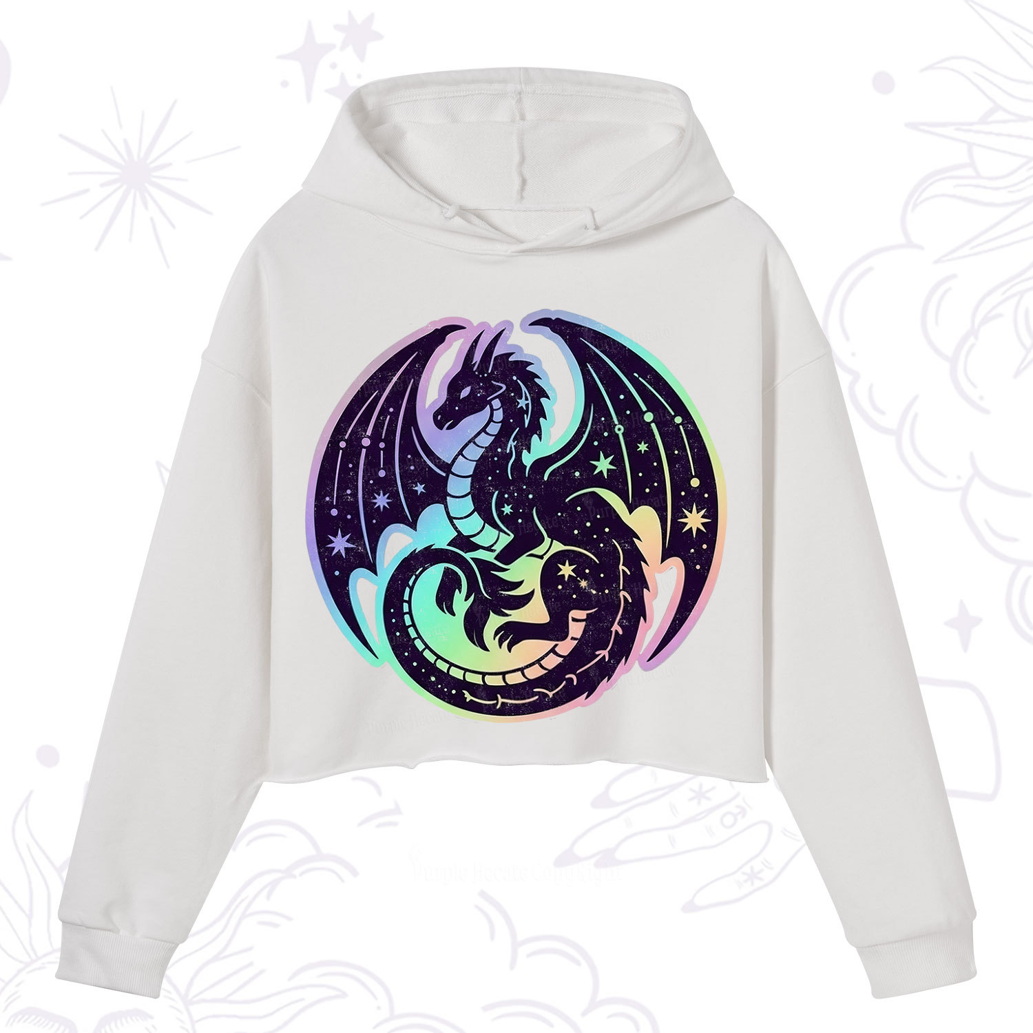 Purplehecate Cosmic Dragon Crop Hoodie