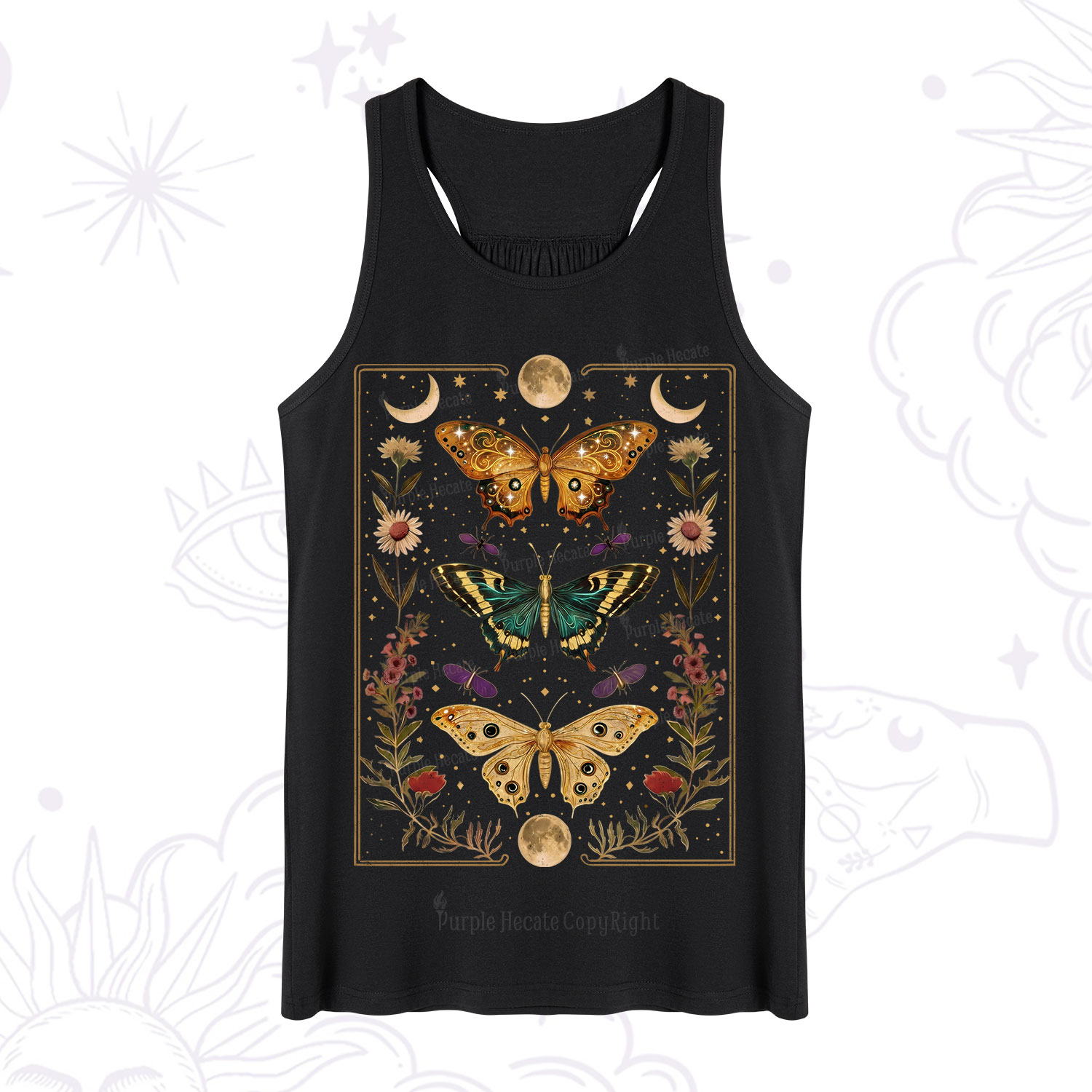 Purplehecate Sun and Moon Butterfly Tank
