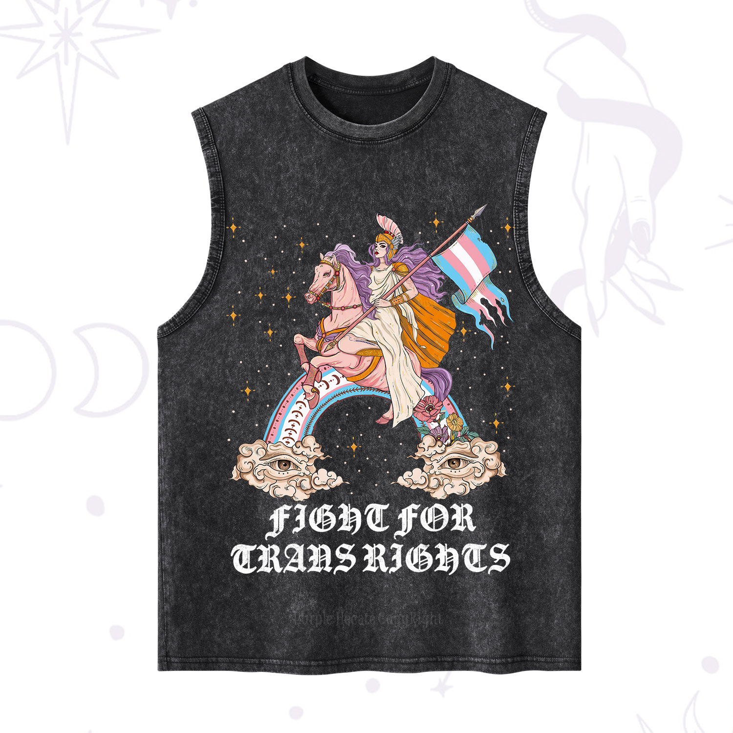 Purplehecate Fight for Trans Rights Knight Washed Tank