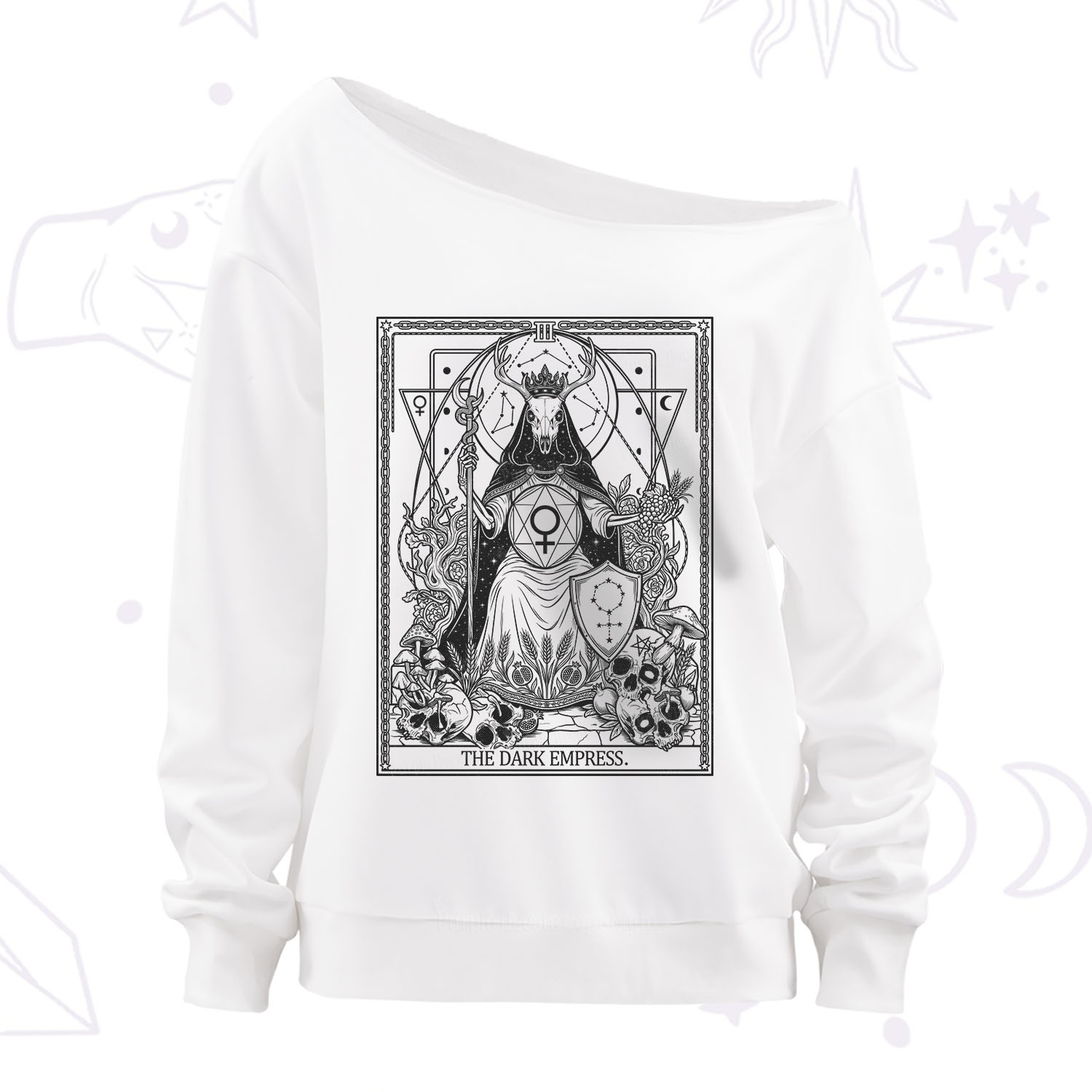 Purplehecate The Dark Empress Off The Shoulder Sweatshirt