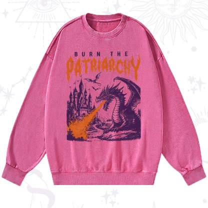 Purplehecate Burn the Patriarchy Dragon Washed Sweatshirt