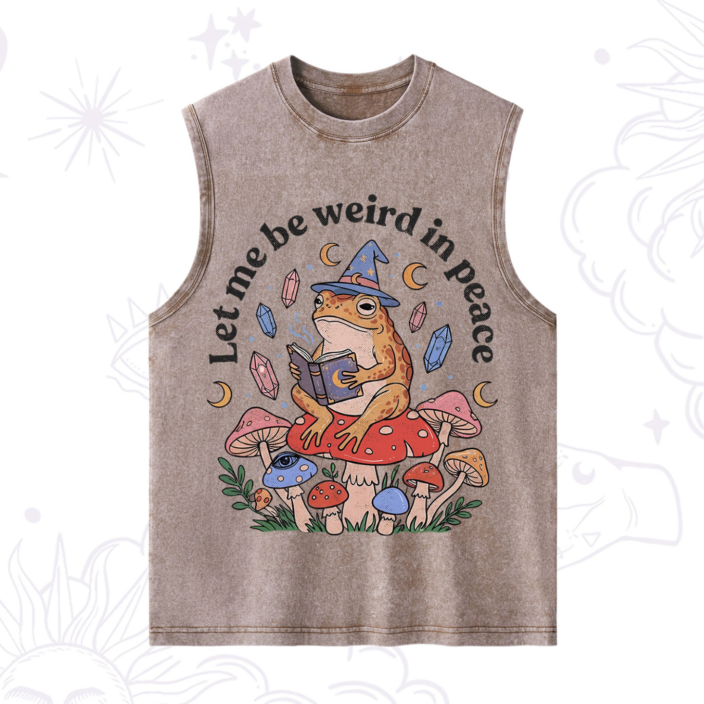 Purplehecate Let Me Be Weird in Peace Frog Washed Tank