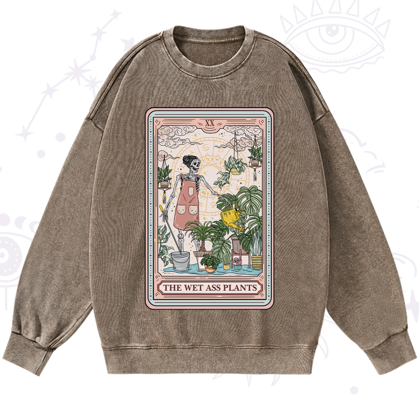 Purplehecate The Wet Ass Plants Tarot Washed Sweatshirt