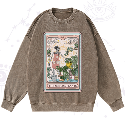 Purplehecate The Wet Ass Plants Tarot Washed Sweatshirt