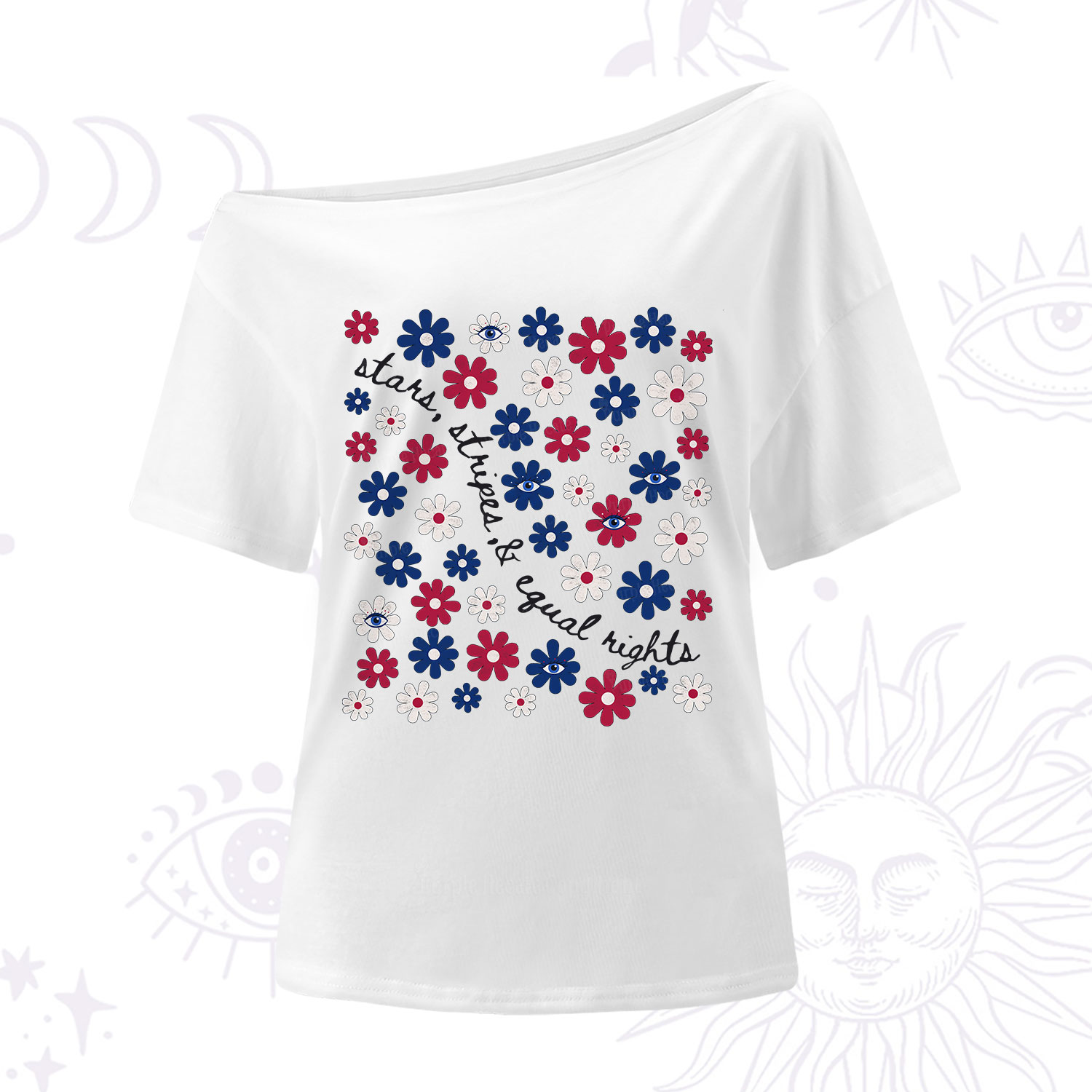 Purplehecate Stars Stripes Equal Rights One Shoulder T-Shirt