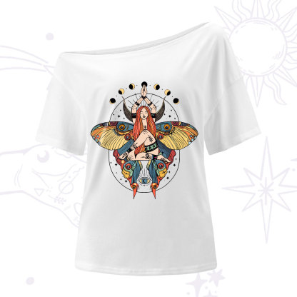 Purplehecate Luna Moth One-Shoulder T-Shirt