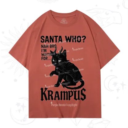 Purplehecate Santa Who? Nah Bro I'm Waiting for Krampus Christmas T-Shirt
