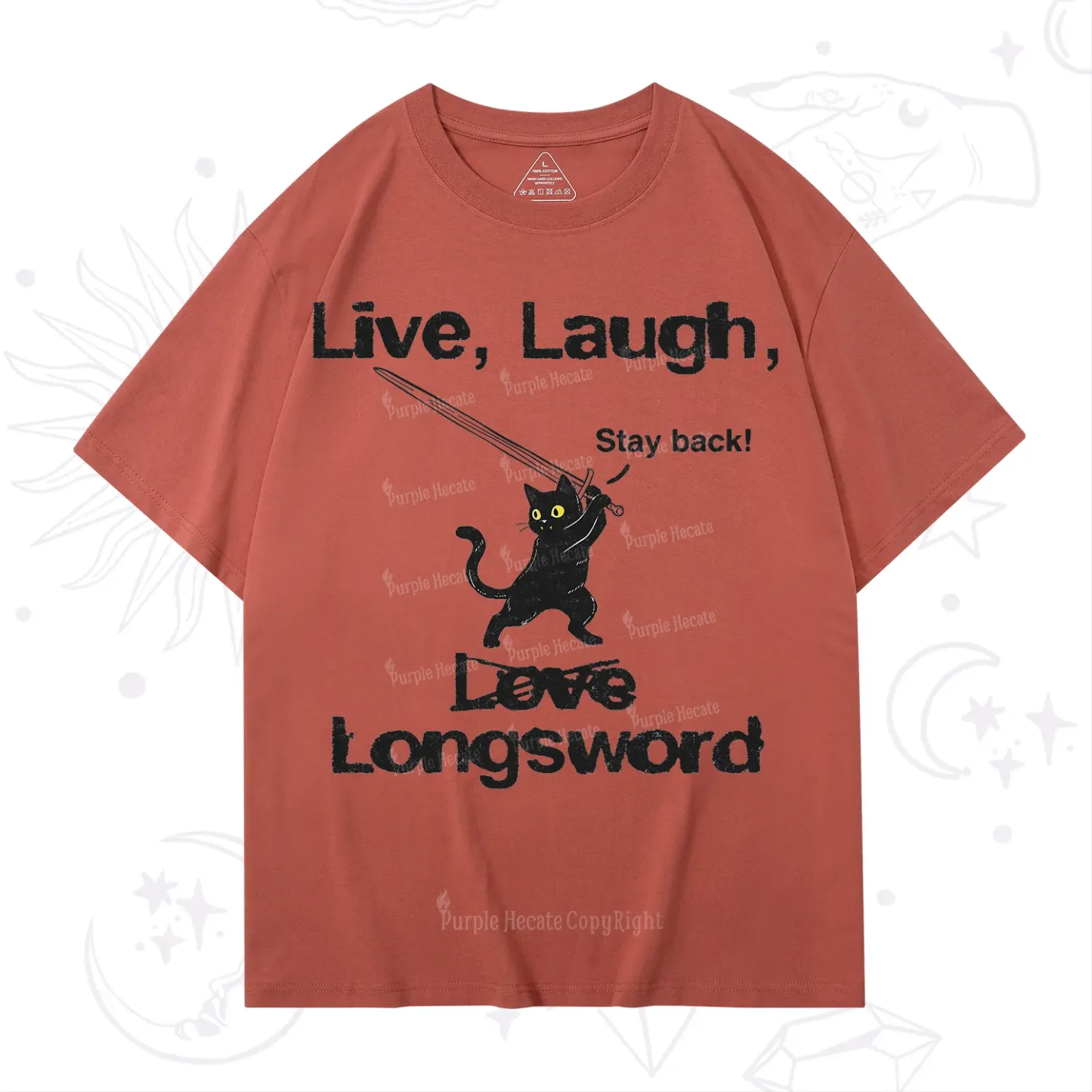 Purplehecate Live Laugh Love Longsword T-Shirt