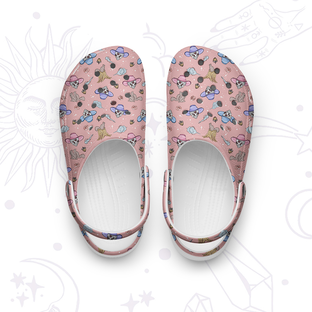 Purplehecate Magical Cowboy Skull Rubber Clogs