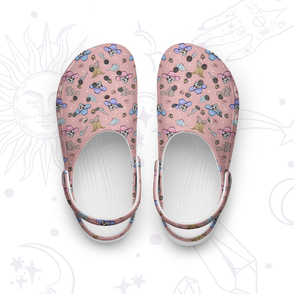 Purplehecate Magical Cowboy Skull Rubber Clogs