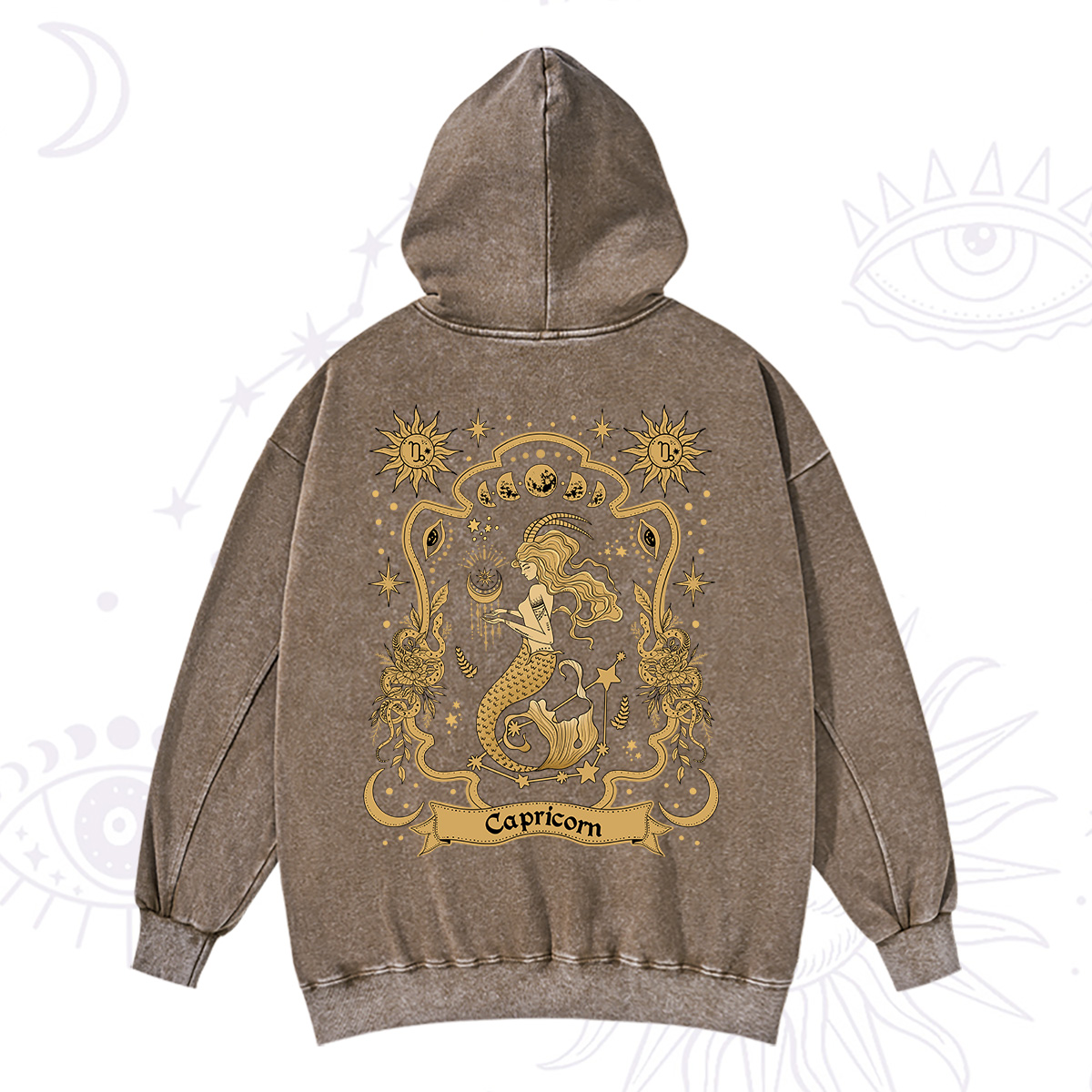 Purplehecate Capricorn' Astral Mirage Zodiac Washed Hoodie