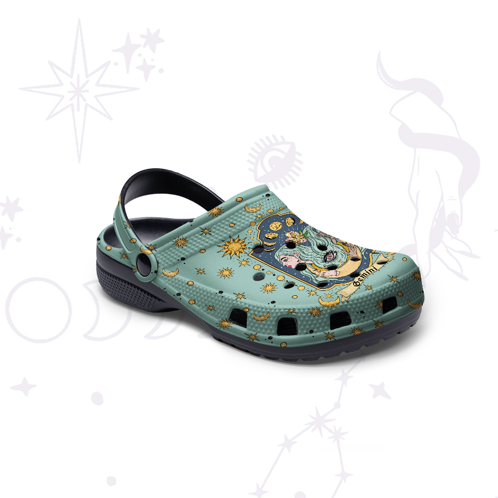 Purplehecate Gemini Zodiac Rubber Clogs
