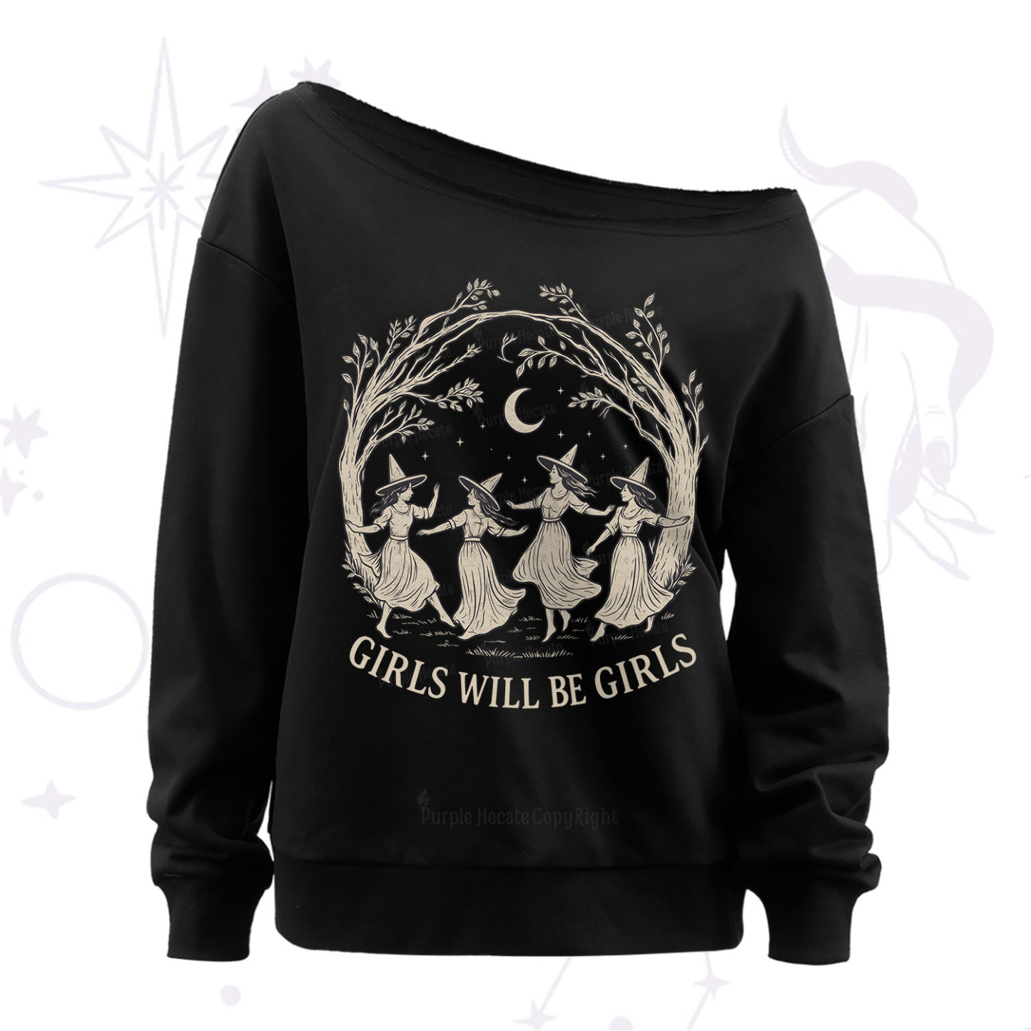 Purplehecate Girls Will Be Girls Witch Off The Shoulder Sweat