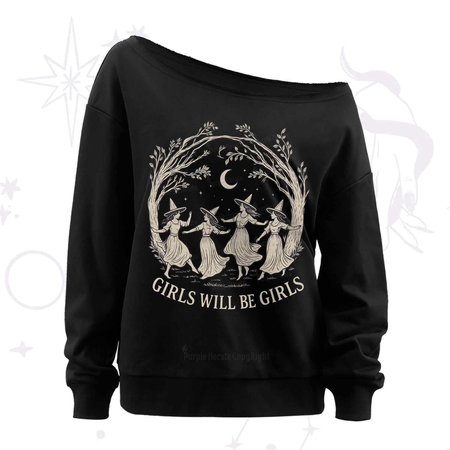 Purplehecate Girls Will Be Girls Witch Off The Shoulder Sweat