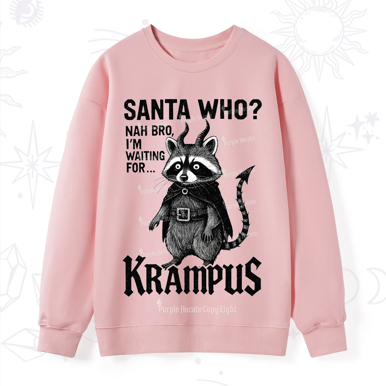 Purplehecate Santa Who? Nah Bro I'm Waiting for Krampus Christmas Sweatshirt