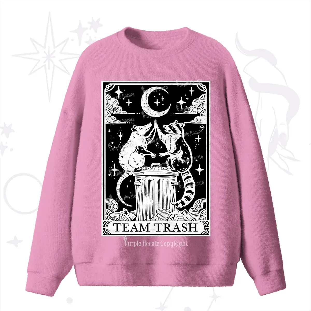 Purplehecate The Team Trash Tarot Fuzzy Ugly Sweater