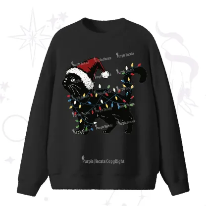 Purplehecate Cute Cat Christmas Fuzzy Sweater