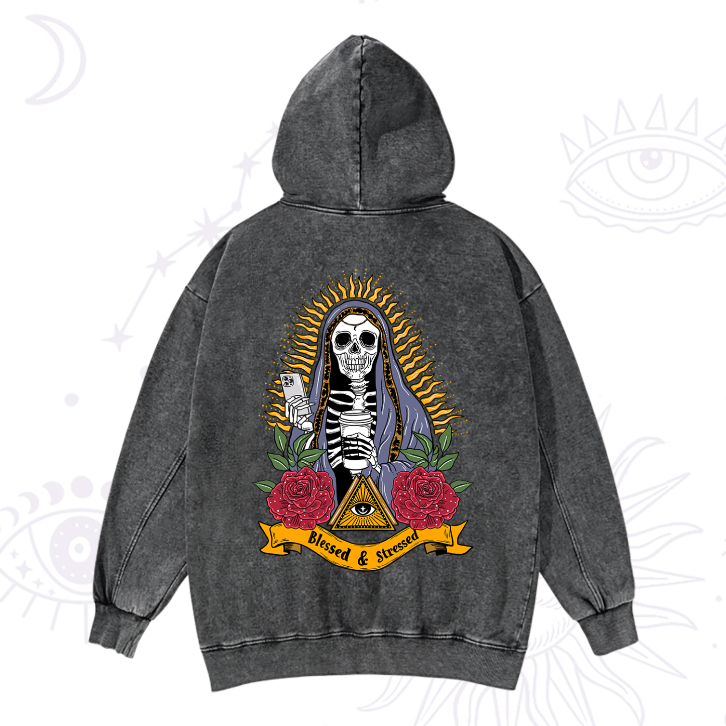 Magic Purplehecate Blessed And Stressed Washed Hoodie