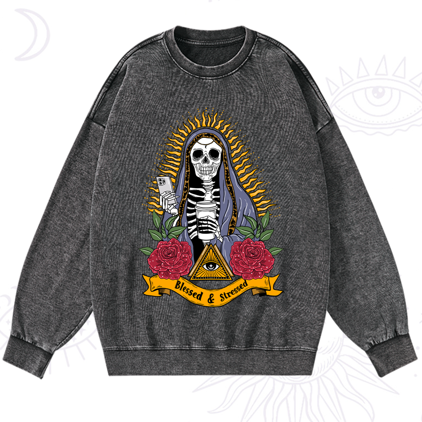 Magic Purplehecate Blessed And Stressed Washed Sweatshirt
