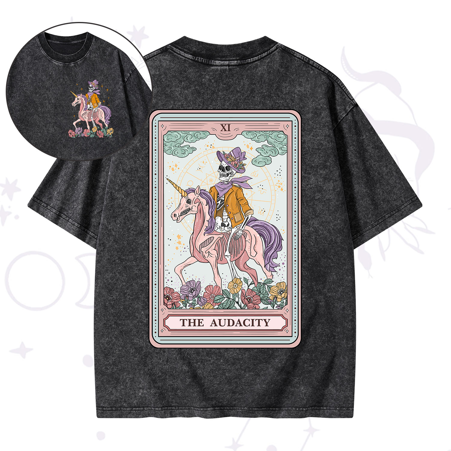 Purplehecate The Audacity Tarot Card Washed T-Shirt