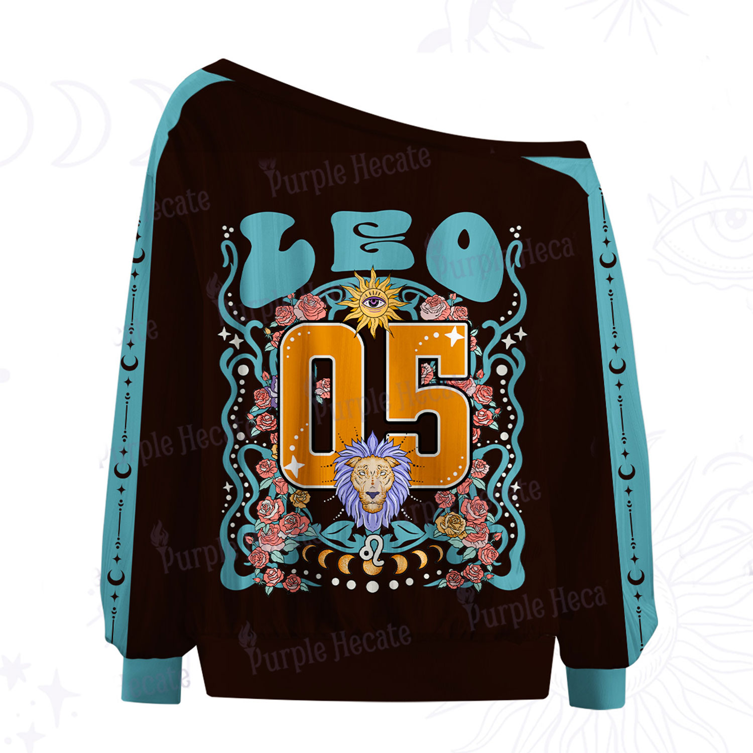 Purplehecate Leo Spirit Zodiac Off The Shoulder Graphic Jersey