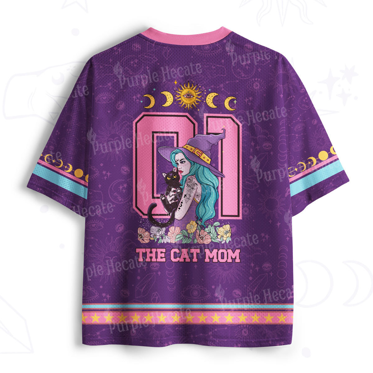 Purplehecate The Gothic Cat Mom Mesh Jersey