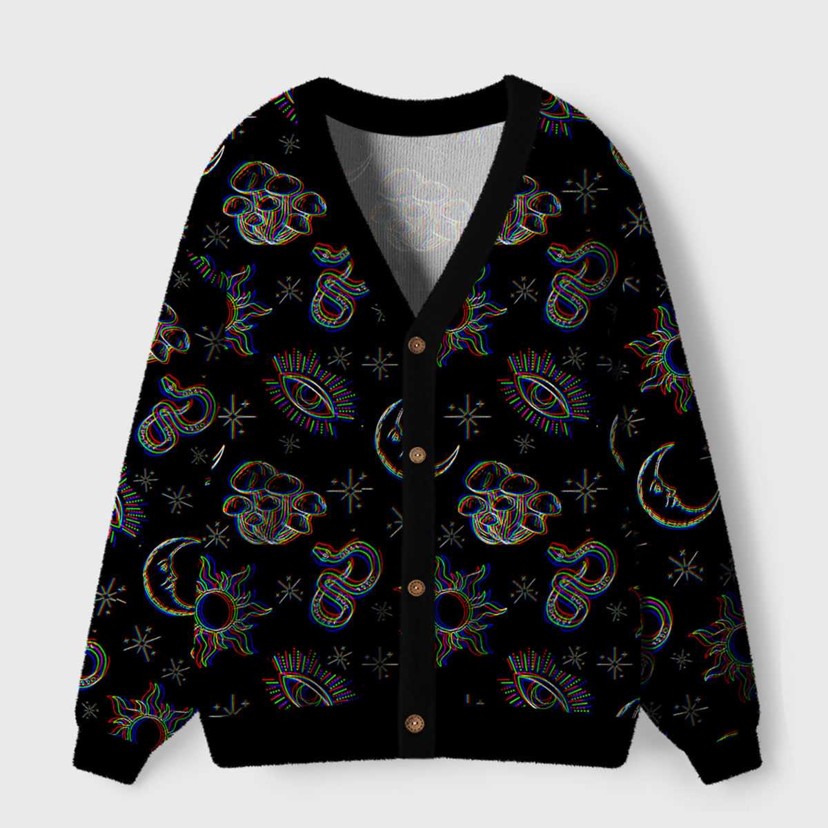 Purplehecate Eye of the Serpent Stars Ugly Cardigan Sweaters