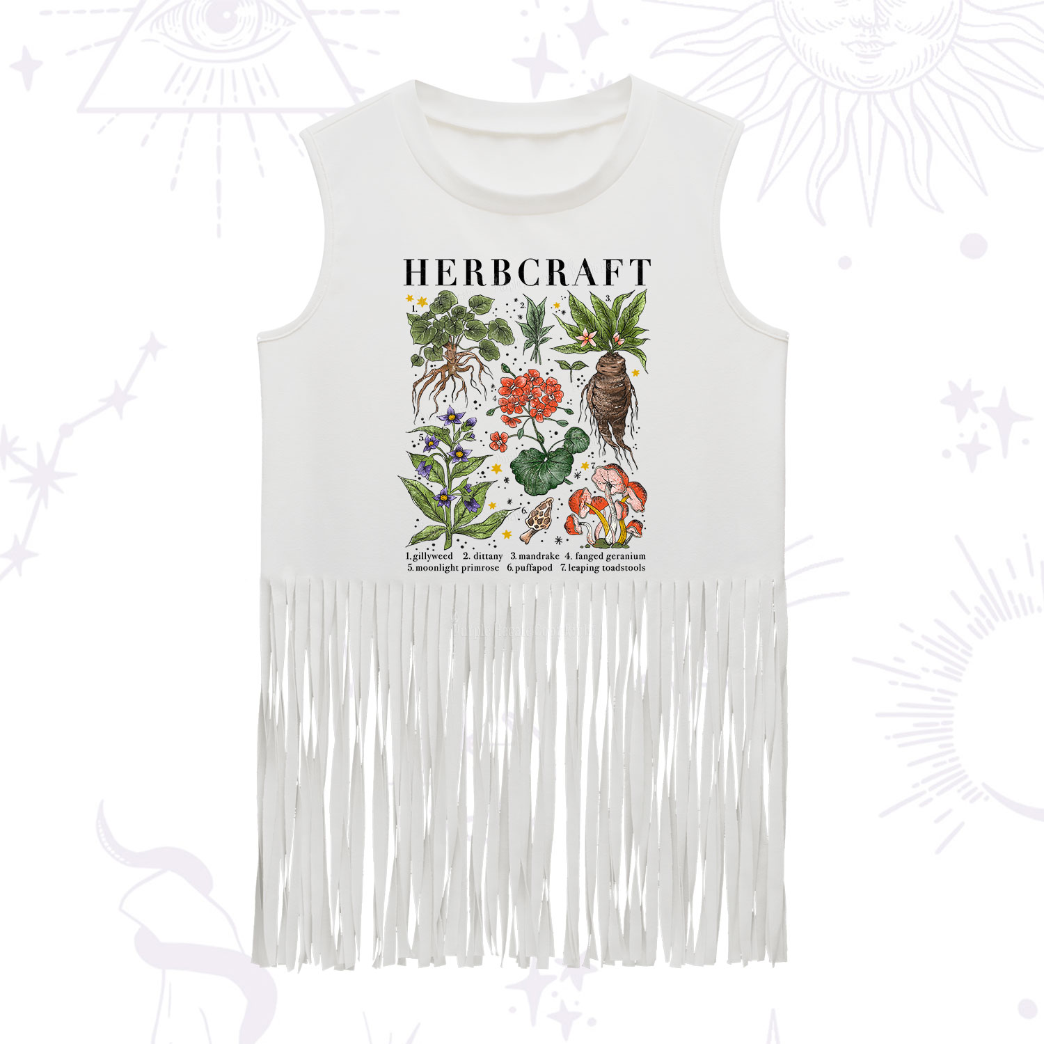 Purplehecate Magical Herbcraft Fringe Tank Top