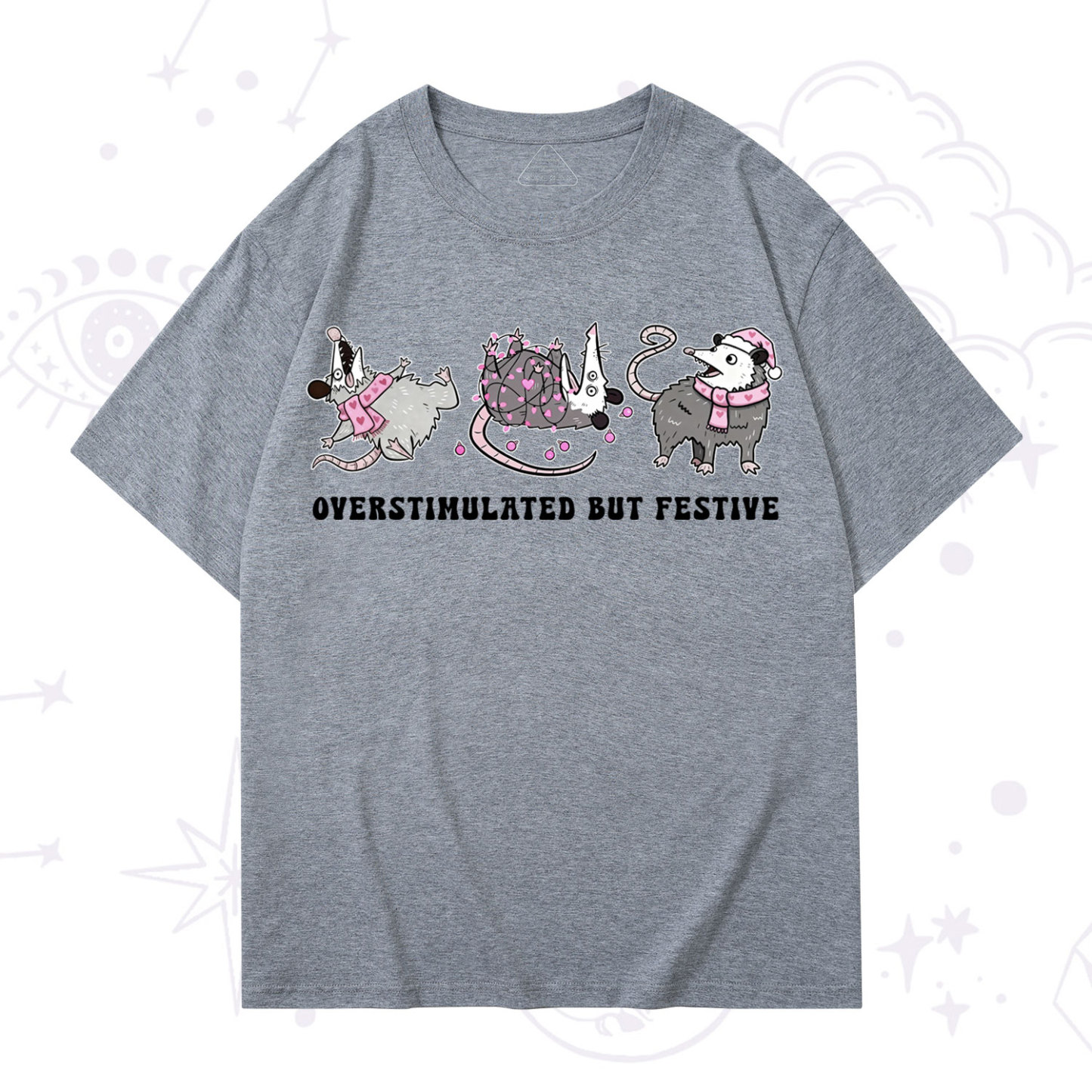 Purplehecate Overstimulated But Festive Possum Valentine T-Shirt