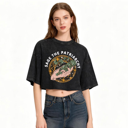 Purplehecate Sage The Patriarchy Washed Cropped T-Shirt