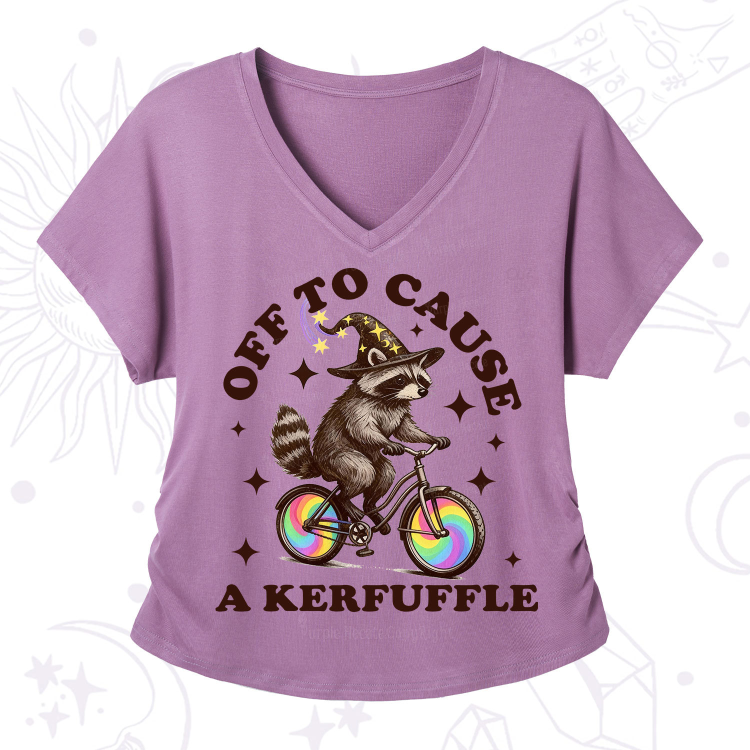 Purplehecate Off To Cause A Kerfuffle V-Neck T-Shirt