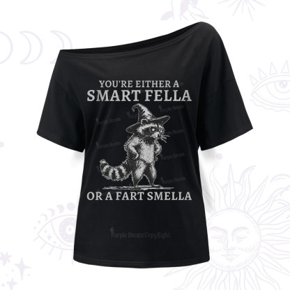 Purplehecate You're Either A Smart Fella or a Smart Fella  One Shoulder T-Shirt