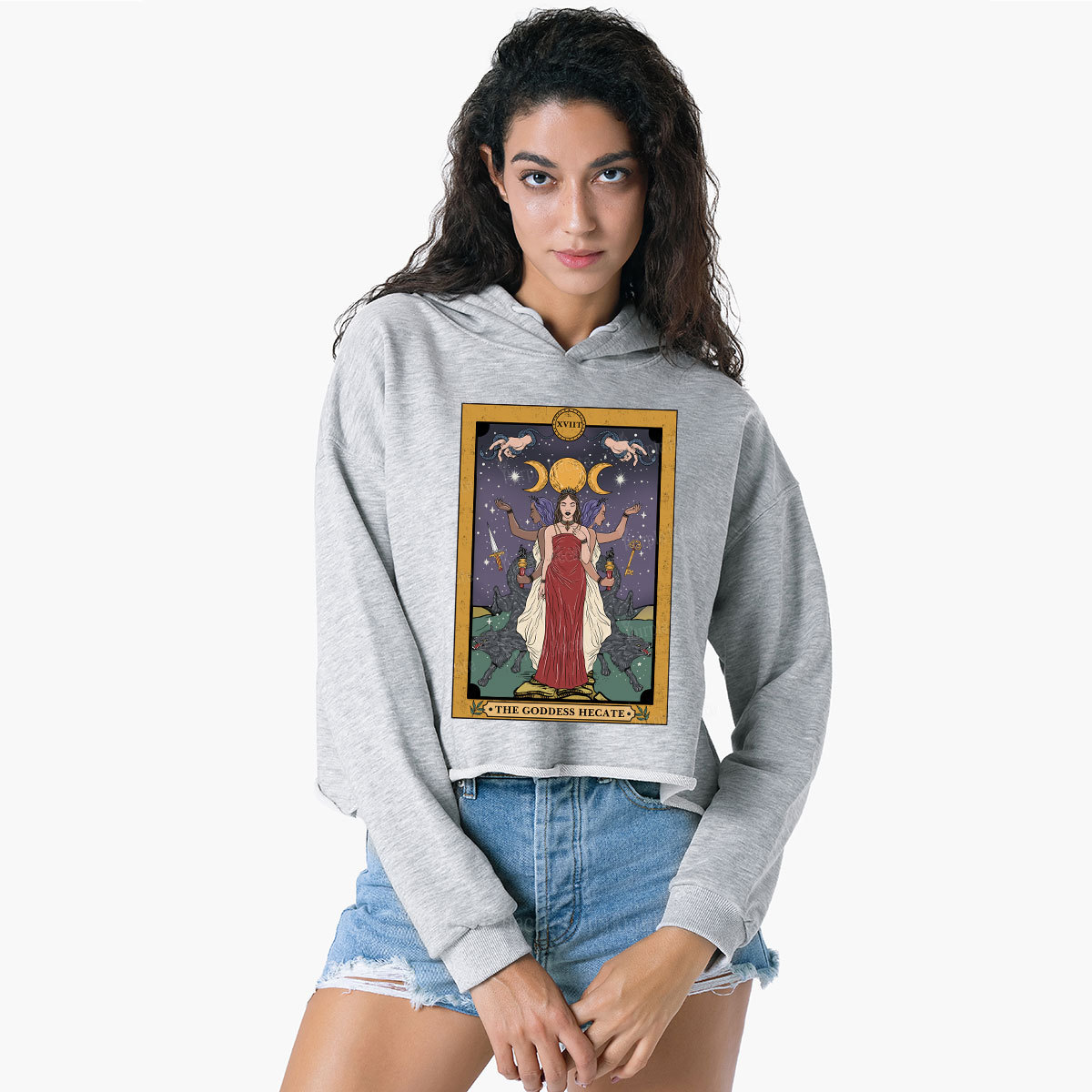 Purplehecate The Goddess Hecate Tarot Crop Hoodie