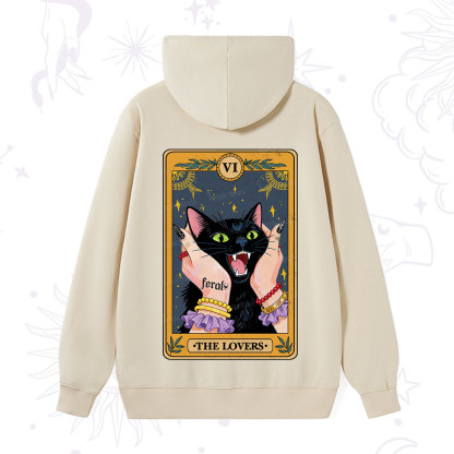 Purplehecate The Lovers Tarot Feral Cat Hoodie