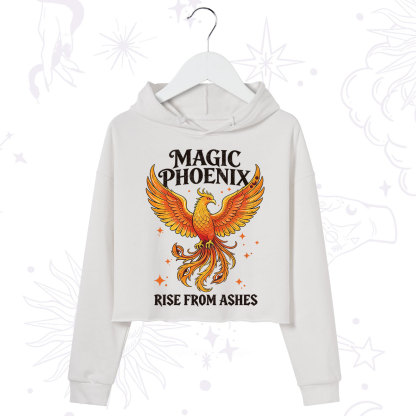 Purplehecate Magic Phoenix Rise From Ashes Crop Hoodie