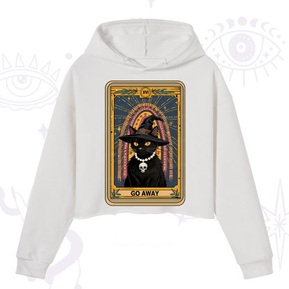Purplehecate The Go Away Cat Tarot Crop Hoodie