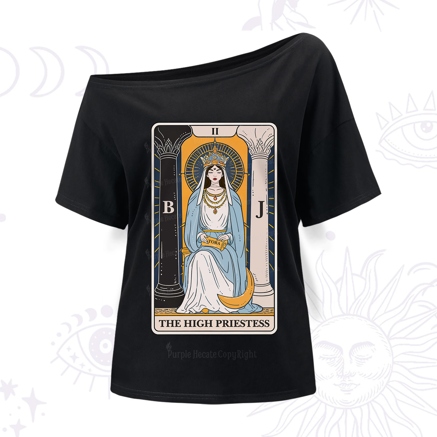 Purplehecate The High Priestess Tarot Card One Shoulder T-Shirt