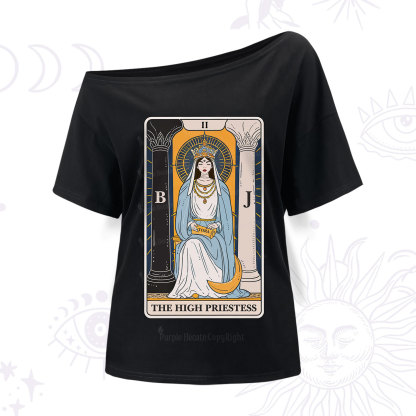 Purplehecate The High Priestess Tarot Card One Shoulder T-Shirt