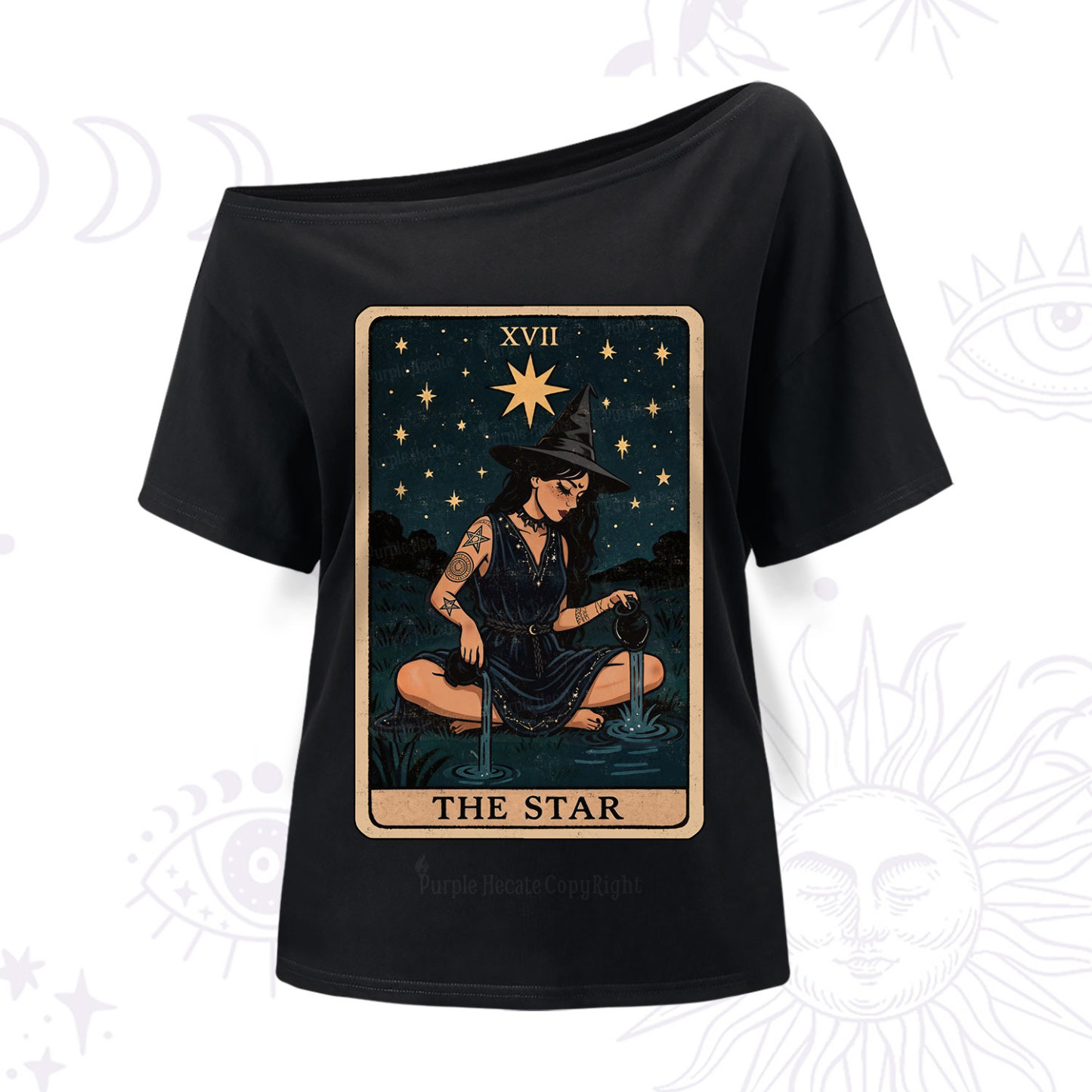 Purplehecate The Star Witch Tarot One Shoulder T-Shir