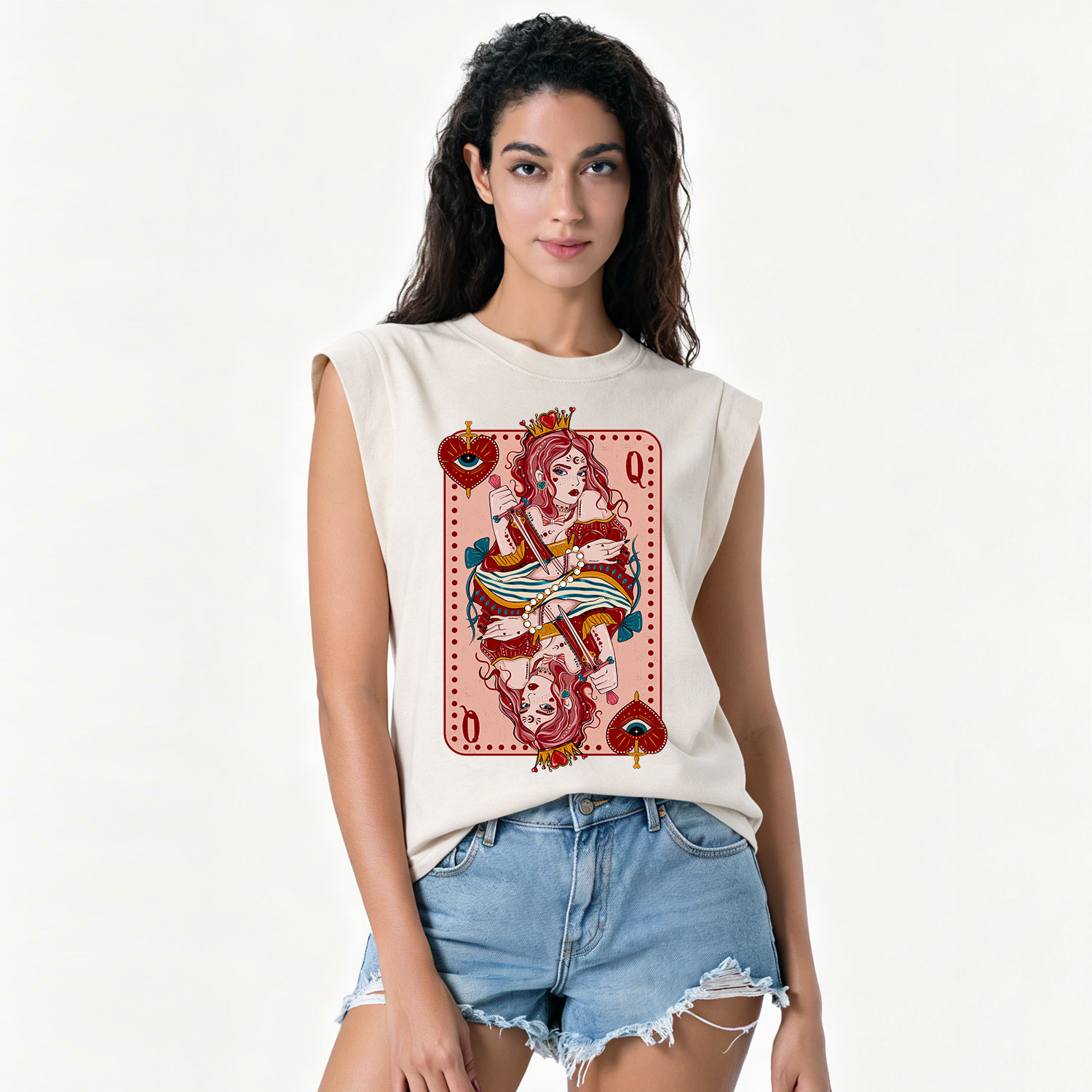 Purplehecate Queen of Hearts Vintage Washed Tank