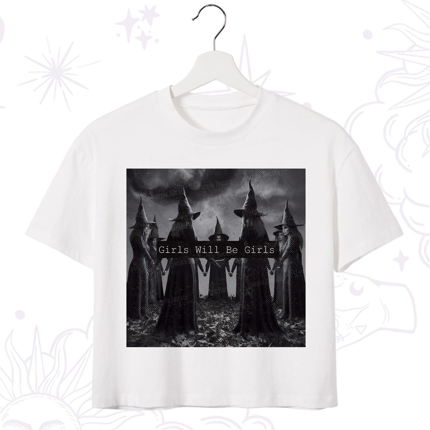 Purplehecate Vintage Girls Will Be Girls Witch Crop T-Shirt