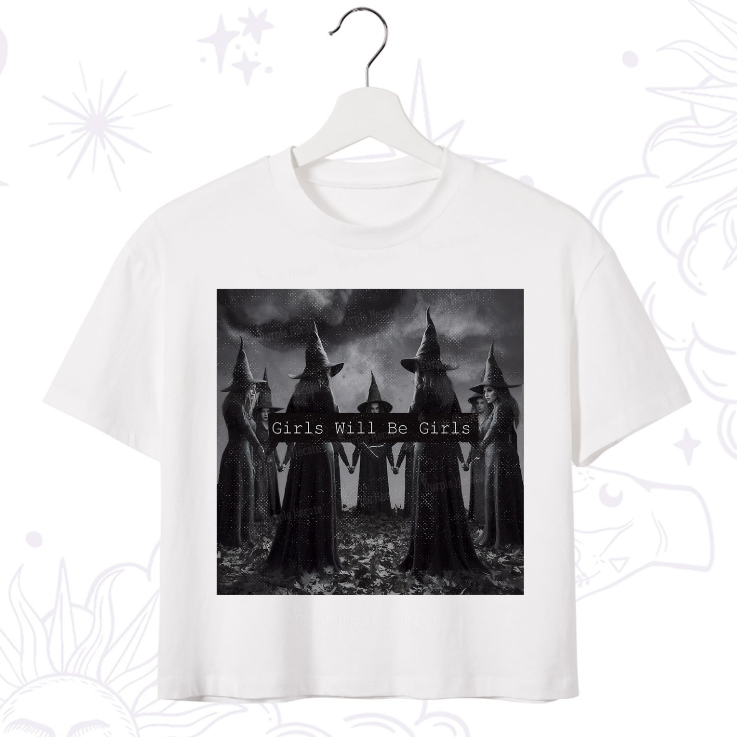 Purplehecate Vintage Girls Will Be Girls Witch Crop T-Shirt