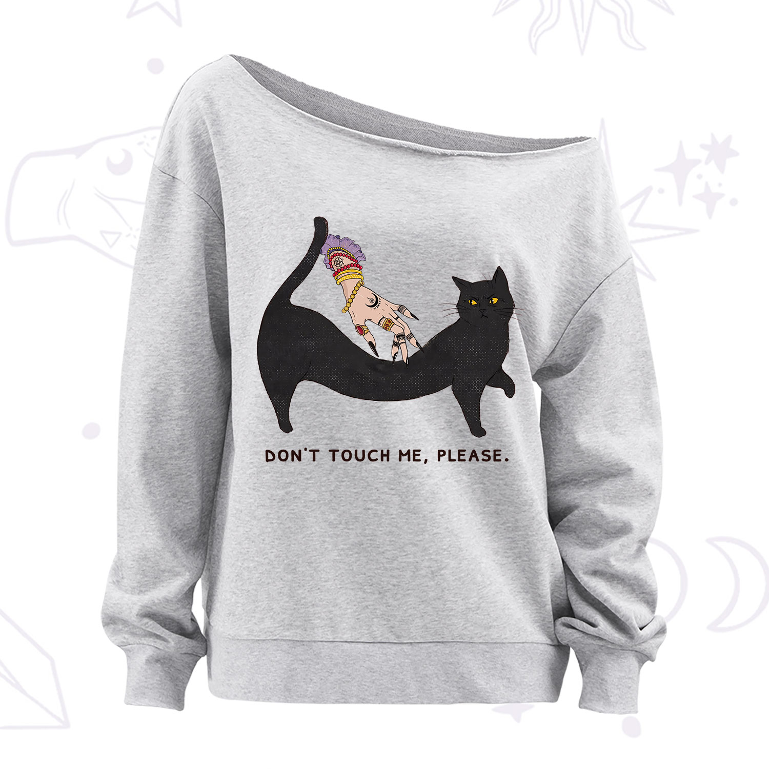 Purplehecate Don't Touch Me Off The Shoulder Sweatshirt