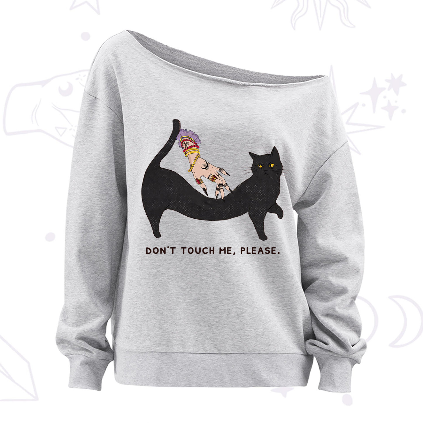 Purplehecate Don't Touch Me Off The Shoulder Sweatshirt