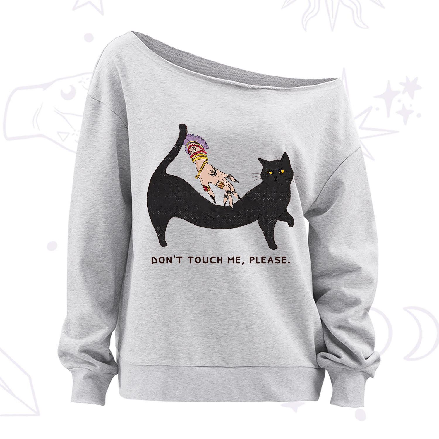 Purplehecate Don't Touch Me Off The Shoulder Sweatshirt