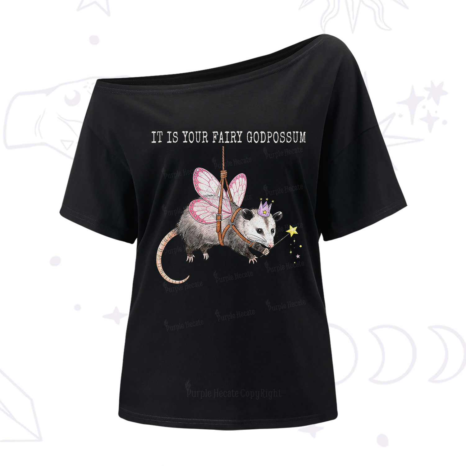 Purplehecate It Is Your Fairy Godpossum One Shoulder T-Shirt