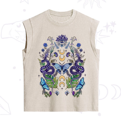 Purplehecate Moon Moth Witchery Vintage Washed Tank