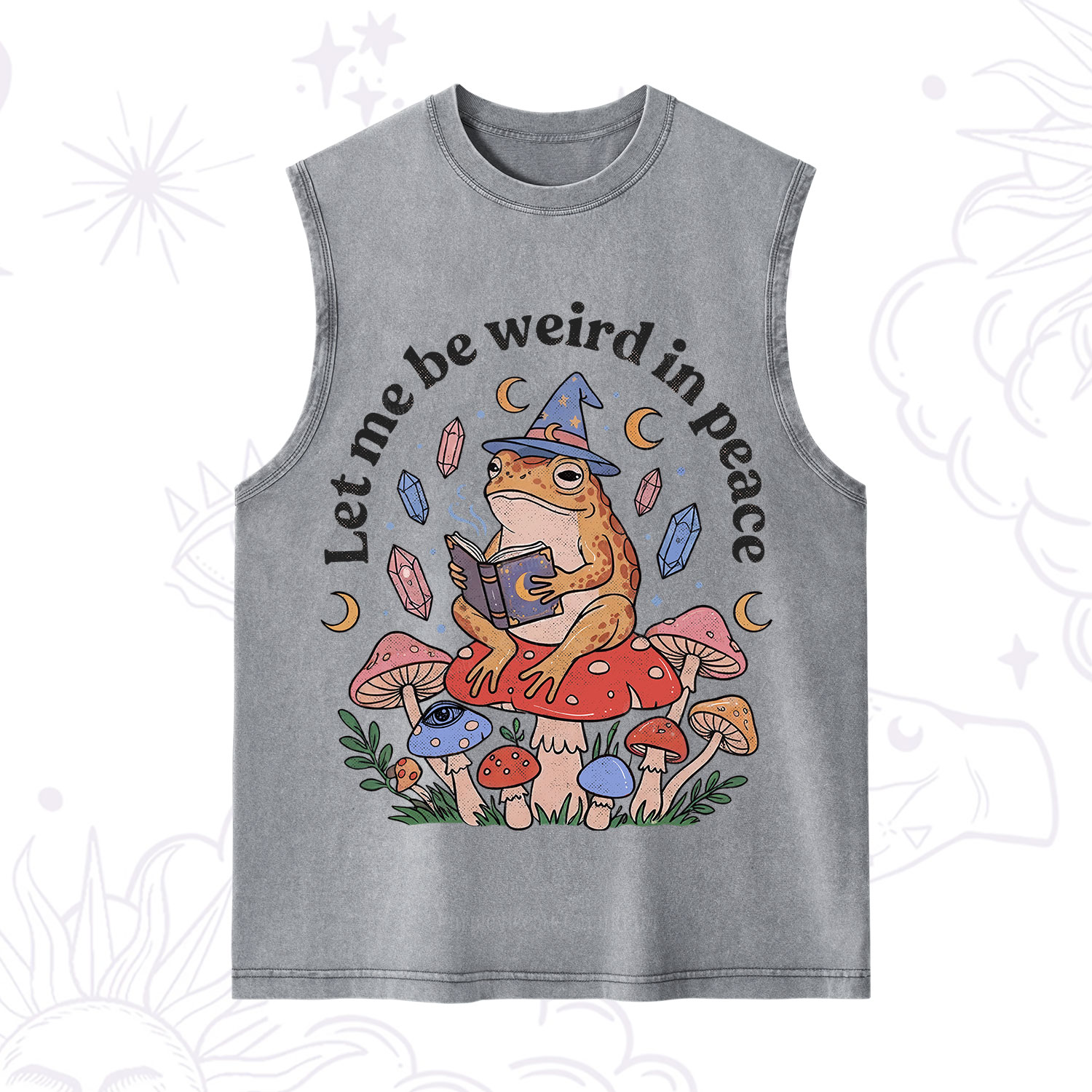 Purplehecate Let Me Be Weird in Peace Frog Washed Tank